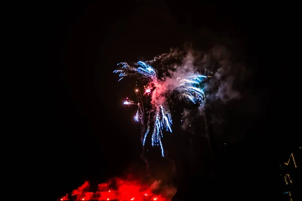 Fogos de artifício em Tivoli, Copenhaga — Fotografia de Stock