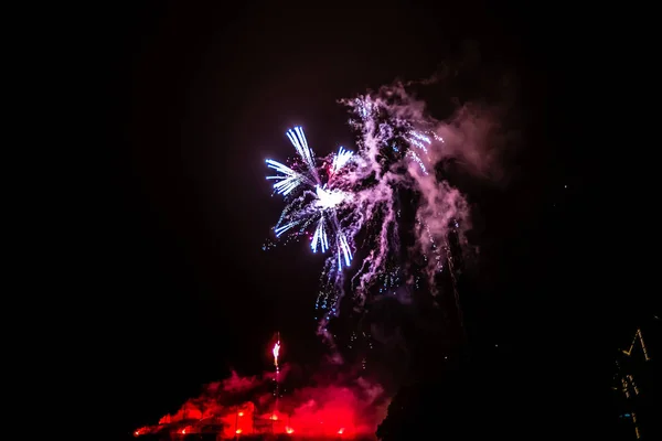 Fogos de artifício em Tivoli, Copenhaga — Fotografia de Stock