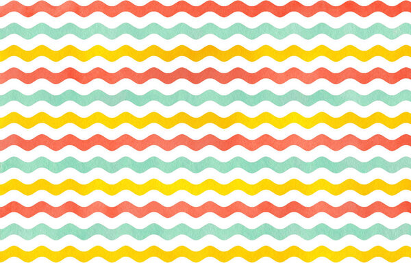 Watercolor wavy striped background.