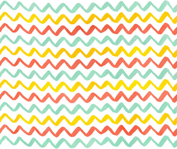 Watercolor stripes background, chevron.