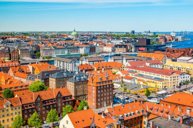 Yukarıdan Kopenhag güzel havadan görünümü, Danimarka