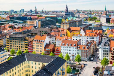 Yukarıdan Kopenhag güzel havadan görünümü, Danimarka