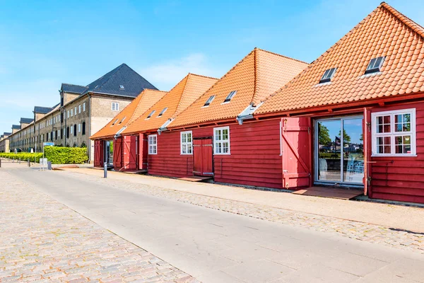Gatuvy i Köpenhamns gamla historiska centrum, Danmark — Stockfoto
