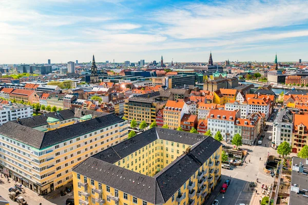 Vacker Flygvy över Köpenhamn från ovan, Danmark — Stockfoto