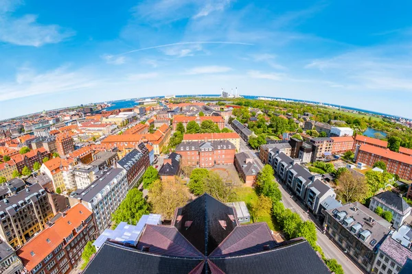Yukarıdan Kopenhag güzel havadan görünümü, Danimarka — Stok fotoğraf