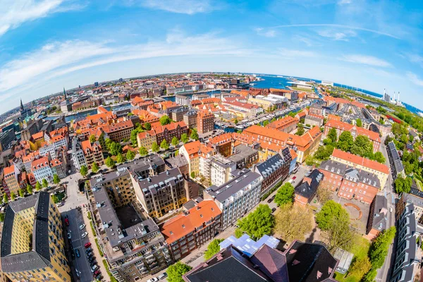 哥本哈根从上面美丽的鸟瞰图，丹麦 — 图库照片