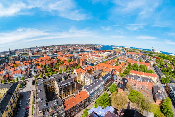 Vacker Flygvy över Köpenhamn från ovan, Danmark — Stockfoto