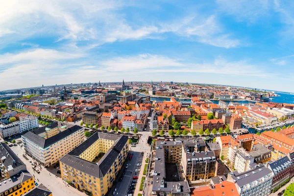 Vacker Flygvy över Köpenhamn från ovan, Danmark — Stockfoto