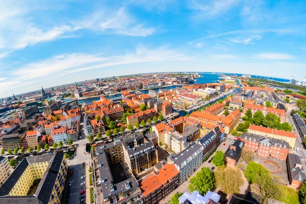 哥本哈根从上面美丽的鸟瞰图，丹麦 — 图库照片