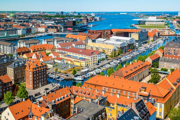 Vacker Flygvy över Köpenhamn från ovan, Danmark — Stockfoto