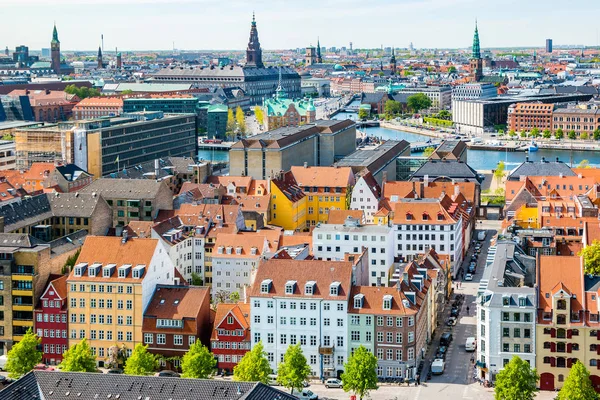 Vacker Flygvy över Köpenhamn från ovan, Danmark — Stockfoto