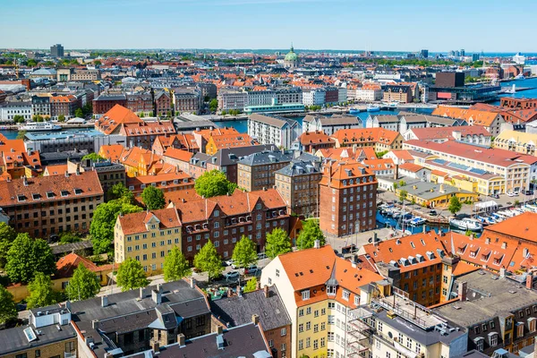Vacker Flygvy över Köpenhamn från ovan, Danmark — Stockfoto