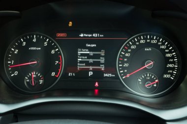 Hong Kong, Çin 11 Aralık 2017: Hyundai Stinger Gt 2018 Pano Aralık 11 2017 yılında Hong Kong.