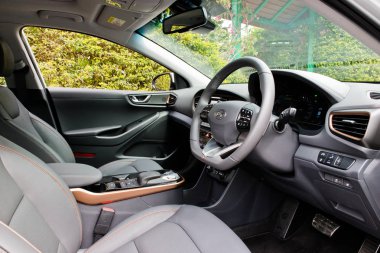 Hong Kong, Çin 10 Jan 2018: Hyundai Ioniq Ev 2018 iç Jan 10 2018 yılında Hong Kong.