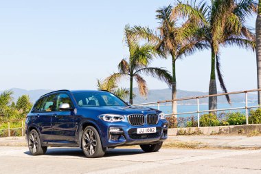 Hong Kong, Çin 11 Jan 2018: Bmw X3 M40i 2018 Test sürücü gün Ocak 11 2018 yılında Hong Kong.