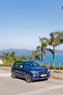 Hong Kong, Çin 11 Jan 2018: Bmw X3 M40i 2018 Test sürücü gün Ocak 11 2018 yılında Hong Kong.