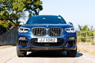 Hong Kong, Çin 11 Jan 2018: Bmw X3 M40i 2018 Test sürücü gün Ocak 11 2018 yılında Hong Kong.