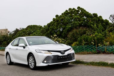 Hong Kong, Çin 26 Ocak 2018: Toyota Camry 2018 Test sürücü gün Jan 26 2018 yılında Hong Kong.