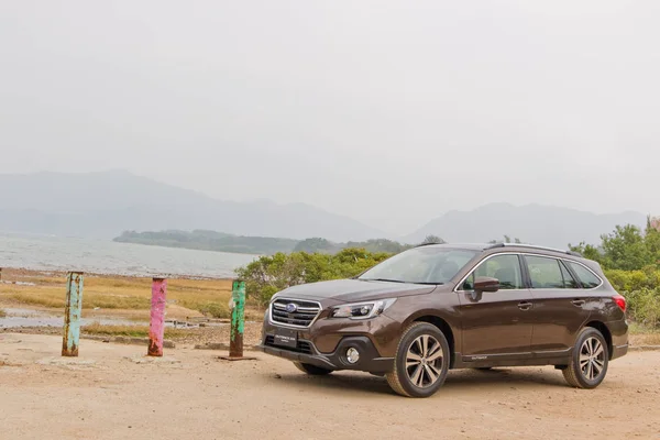 Hong Kong China Enero 2018 Subaru Outback 2018 Prueba Coche — Foto de Stock