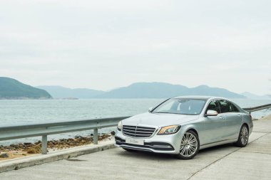 Hong Kong, Çin 1 Şubat 2018: Mercedes-Benz S 500 2018 Test Drive gün 1 Şubat 2018 Hong Kong.