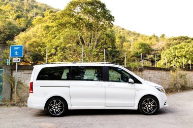 Hong Kong, Çin 12 Şubat 2018: Mercedes-Benz V-sınıf 2018 Test sürücü gün Şubat 12 2018 yılında Hong Kong.