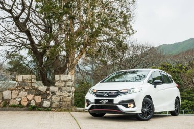 Hong Kong, Çin 21 Şubat 2018: Honda Jazz Rs Mt 2018 Test Drive gün 21 Şubat 2018 Hong Kong.