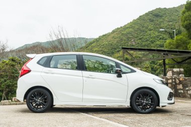 Hong Kong, Çin 21 Şubat 2018: Honda Jazz Rs Mt 2018 Test Drive gün 21 Şubat 2018 Hong Kong.