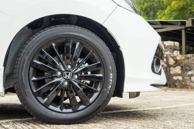 Hong Kong, Çin 21 Şubat 2018: Hong Kong Honda Jazz Rs Mt 2018 tekerlek 21 Şubat 2018.