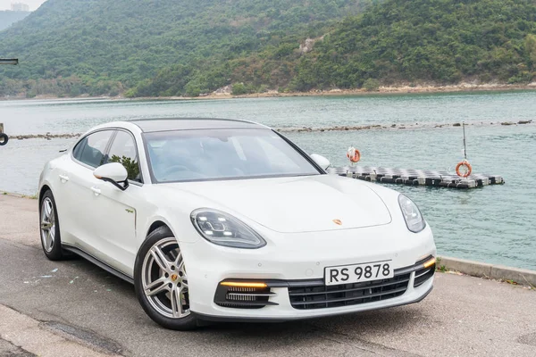 Enero 2018 Hong Kong China Porsche Panamera Ehybrid 2018 Prueba — Foto de Stock