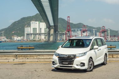 Hong Kong, Çin 4 Nisan 2018: Honda Odyssey 2018 Test sürücü gün Nisan 4 2018 yılında Hong Kong.