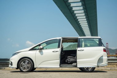 Hong Kong, Çin 4 Nisan 2018: Honda Odyssey 2018 Test sürücü gün Nisan 4 2018 yılında Hong Kong.