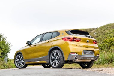 Hong Kong, Çin 4 Nisan 2018: Mercedes-Benz X 2 M spor 2018 Test sürücü gün Nisan 4 2018 yılında Hong Kong.