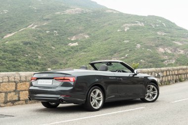 Hong Kong, Çin 20 Nisan 2018: Audi A5 Coupe 2018 Test sürücü gün Nisan 20 2018 yılında Hong Kong.