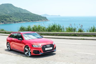 Hong Kong, Çin 14 Mayıs 2018: Audi Rs4 2018 Test sürücü gün Mayıs 14 2018 yılında Hong Kong.