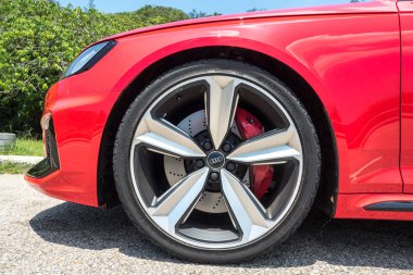 Hong Kong, Çin 14 Mayıs 2018: Audi Rs4 2018 Test sürücü gün Mayıs 14 2018 yılında Hong Kong.