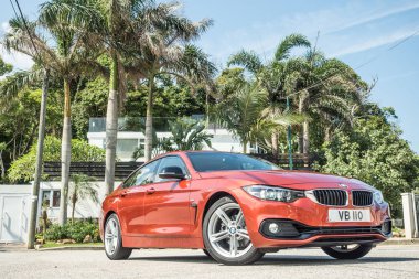 Hong Kong, Çin 17 Mayıs 2018: Bmw 420i Gran Coupe 2018 Test sürücü gün Mayıs 17 2018 yılında Hong Kong.