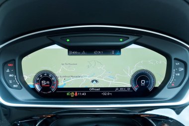 Hong Kong, Çin 28 Haziran 2018: Audi A8 2018 Pano Haziran 28 2018 yılında Hong Kong.