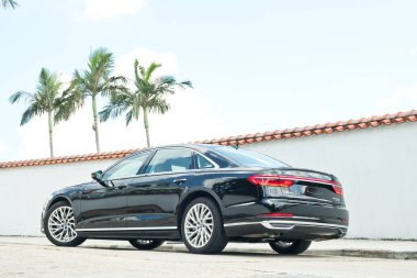 Hong Kong, Çin 28 Haziran 2018: Audi A8 2018 Test sürücü gün Haziran 28 2018 yılında Hong Kong.