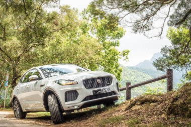 Hong Kong, Çin 4 Haziran 2018: Jaguar E-Pace 2018 Test sürücü gün Haziran 4 2018 yılında Hong Kong.