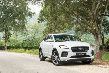Hong Kong, Çin 4 Haziran 2018: Jaguar E-Pace 2018 Test sürücü gün Haziran 4 2018 yılında Hong Kong.