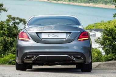 Hong Kong, Çin 31 Temmuz 2018: Mercedes-Benz C-Class 2018 Test sürücü gün Temmuz 31 2018 yılında Hong Kong.
