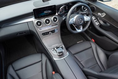 Hong Kong, Çin 31 Temmuz 2018: Mercedes-Benz C-Class 2018 iç Temmuz 31 2018 yılında Hong Kong.