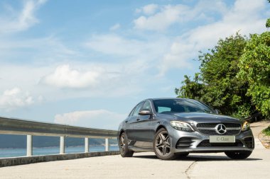 Hong Kong, Çin 31 Temmuz 2018: Mercedes-Benz C-Class 2018 Test sürücü gün Temmuz 31 2018 yılında Hong Kong.
