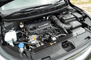 Hong Kong, Çin 1 Ağustos 2018: Kia Stonic 2018 1 Ağustos 2018 Hong Kong'da içten yanmalı motor.