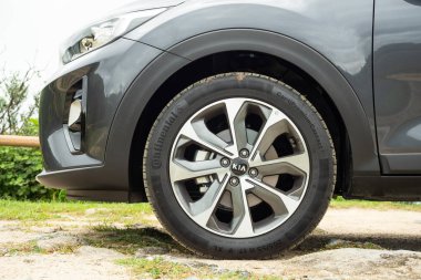 Hong Kong, Çin 1 Ağustos 2018: Hong Kong Kia Stonic 2018 tekerlek 1 Ağustos 2018.