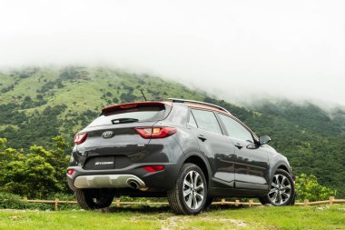 Hong Kong, Çin 1 Ağustos 2018: Kia Stonic 2018 Test sürüşü gün 1 Ağustos 2018 yılında Hong Kong.