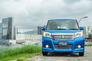Hong Kong, Çin 31 Ağustos 2018: Suzuki Solio hibrid 2018 Test sürücü gün Ağustos 31 2018 yılında Hong Kong.