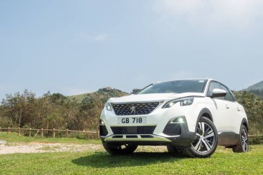 Hong Kong, Çin 28 Eylül 2018: Peugeot 3008 2018 Test sürüşü gün 28 Eylül 2018 yılında Hong Kong.