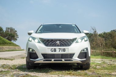 Hong Kong, Çin 28 Eylül 2018: Peugeot 3008 2018 Test sürüşü gün 28 Eylül 2018 yılında Hong Kong.
