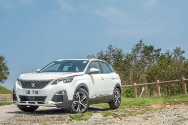 Hong Kong, Çin 28 Eylül 2018: Peugeot 3008 2018 Test sürüşü gün 28 Eylül 2018 yılında Hong Kong.